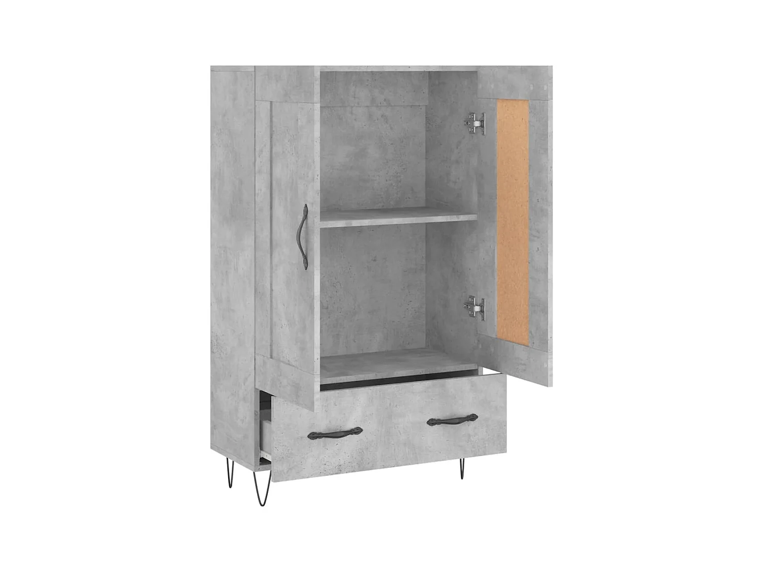 Credenza buffet cassettiera mobile contenitore organizer cucina soggiorno soggiorno alto 69,5 x 31 x 115 cm derivati ​​del legno grigio 02_0034471