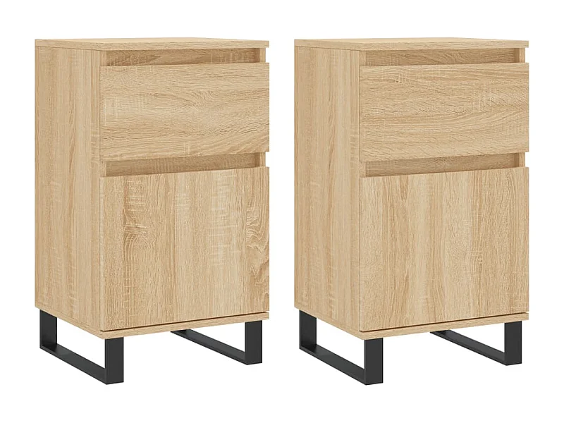 Buffet aparador cômoda armário organizador unidade cozinha sala salas conjunto de 2 sonoma 40 x 35 x 70 cm madeira de engenharia marrom 02_0036806