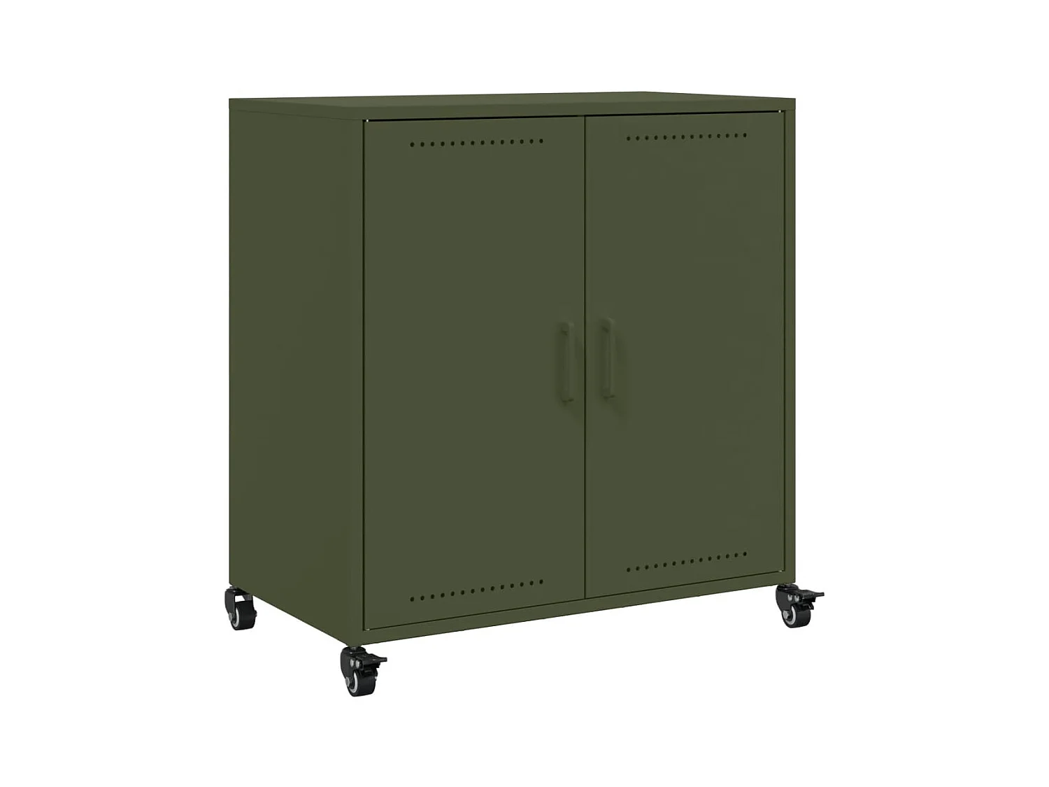 Credenza buffet cassettiera mobile contenitore organizer cucina soggiorno soggiorno oliva 68,5 x 39 x 72 cm verde acciaio 02_0036588