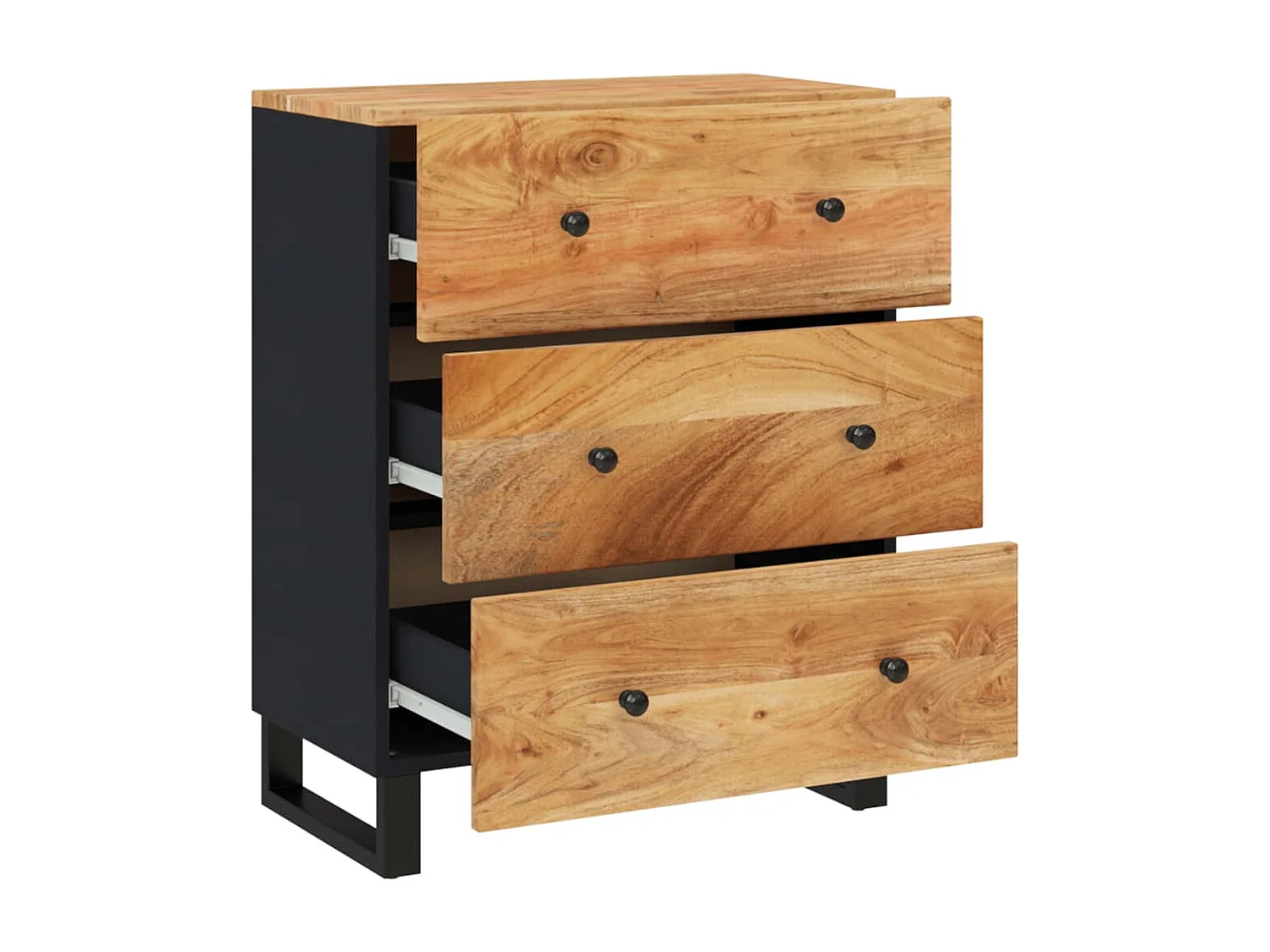 Aparador buffet cômoda armário organizador cozinha sala sala 60 x 33 x 75 cm madeira de acácia maciça marrom 02_0029610
