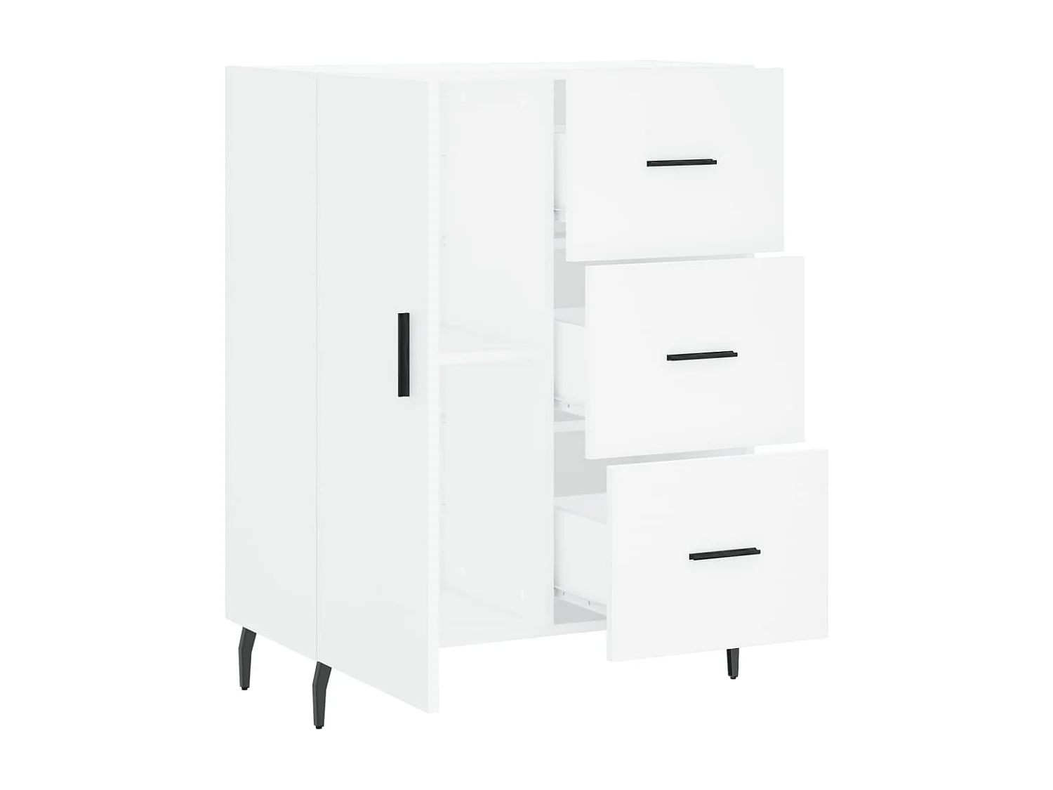 Credenza buffet cassettiera mobile contenitore organizer cucina soggiorno soggiorno 69,5 x 34 x 90 cm derivati ​​del legno bianco 02_0030477