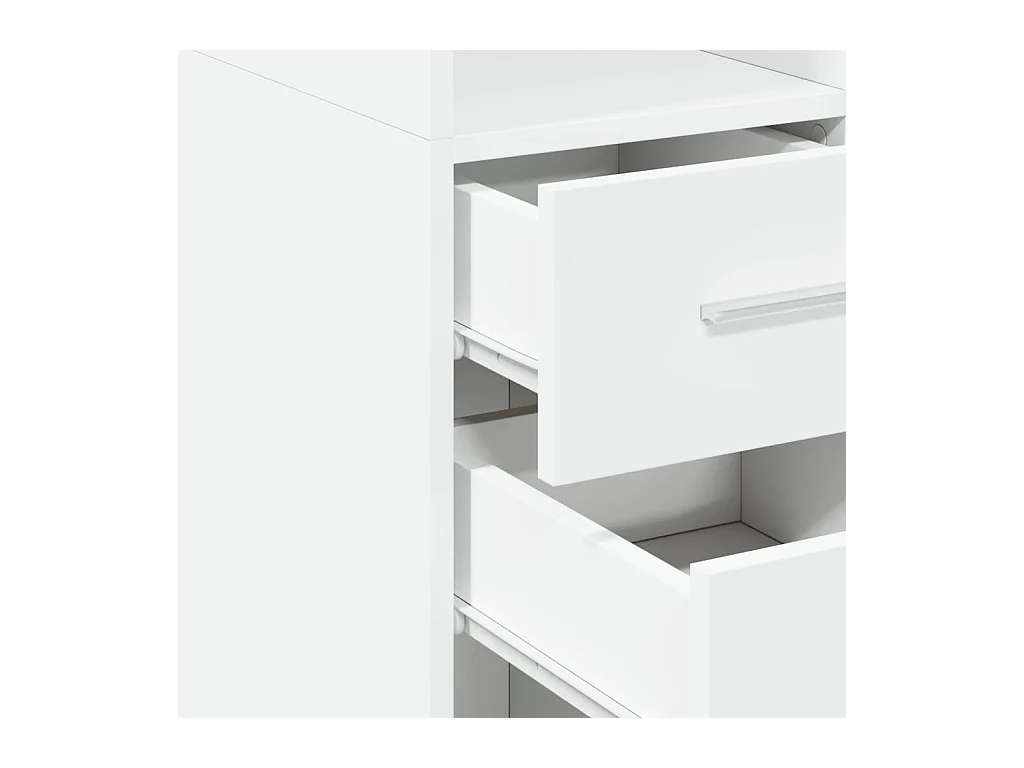 Credenza cassettiera cassettiera mobile contenitore organizer cucina soggiorno soggiorno alto 30 x 42,5 x 185 cm derivati ​​del legno bianco 02_0032256