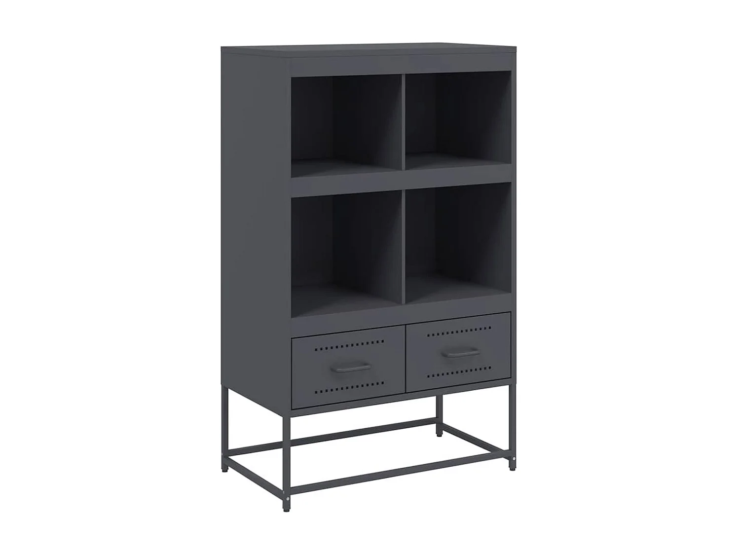 Credenza cassettiera mobile contenitore organizer cucina soggiorno soggiorno alta 68 x 39 x 111,5 cm acciaio antracite 02_0032209