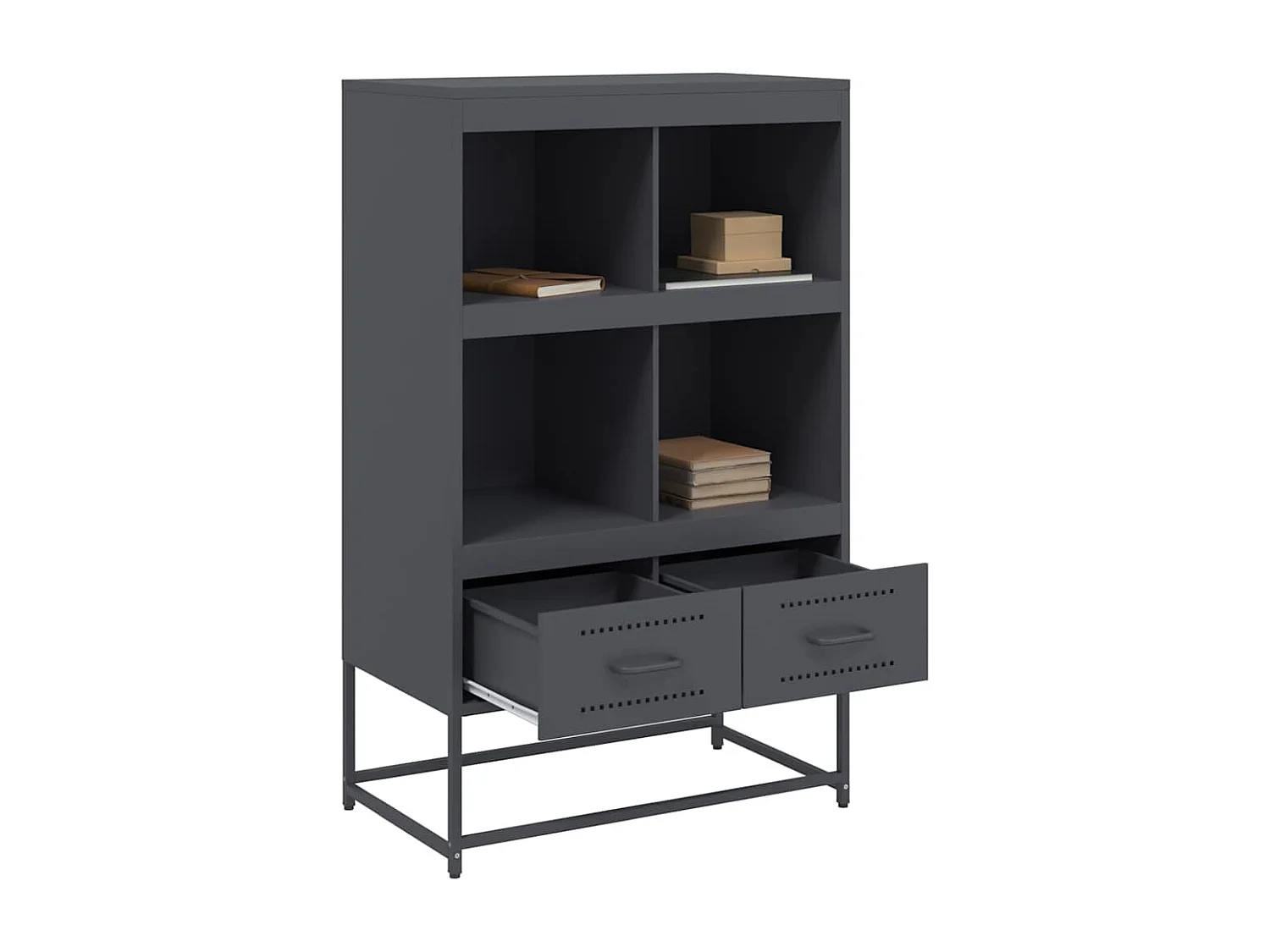 Credenza cassettiera mobile contenitore organizer cucina soggiorno soggiorno alta 68 x 39 x 111,5 cm acciaio antracite 02_0032209