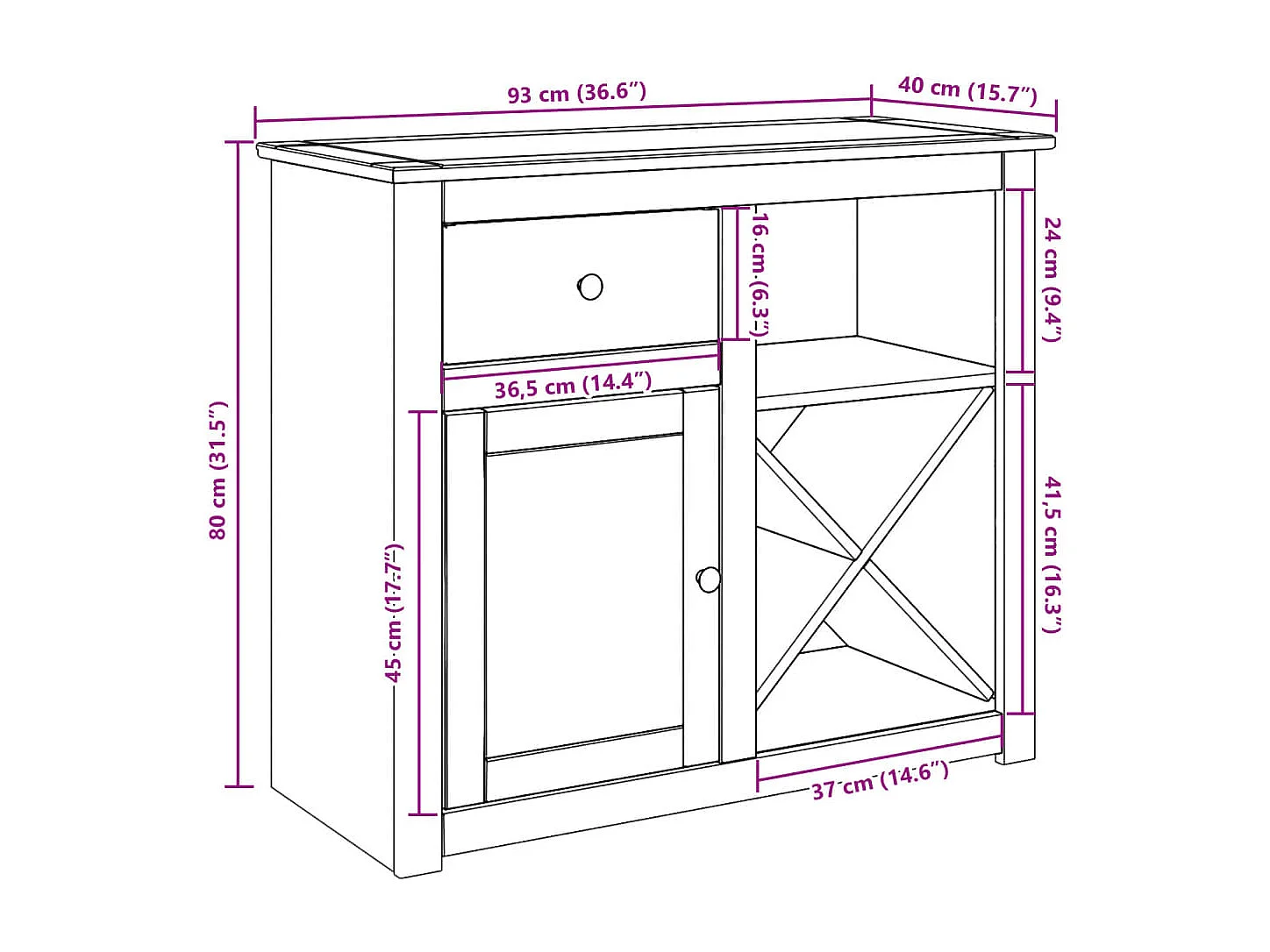 bahut commode armoire bois marron 93 x 40 x 80 cm 02_0030128