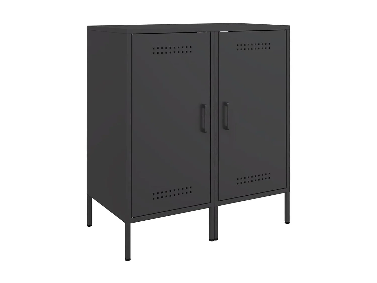 Aparador buffet cómoda armario unidad de almacenamiento organizador cocina salón salón juego de 2 36 x 39 x 79 cm acero negro 02_0036897