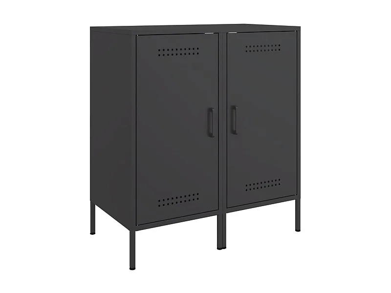 Aparador buffet cómoda armario unidad de almacenamiento organizador cocina salón salón juego de 2 36 x 39 x 79 cm acero negro 02_0036897