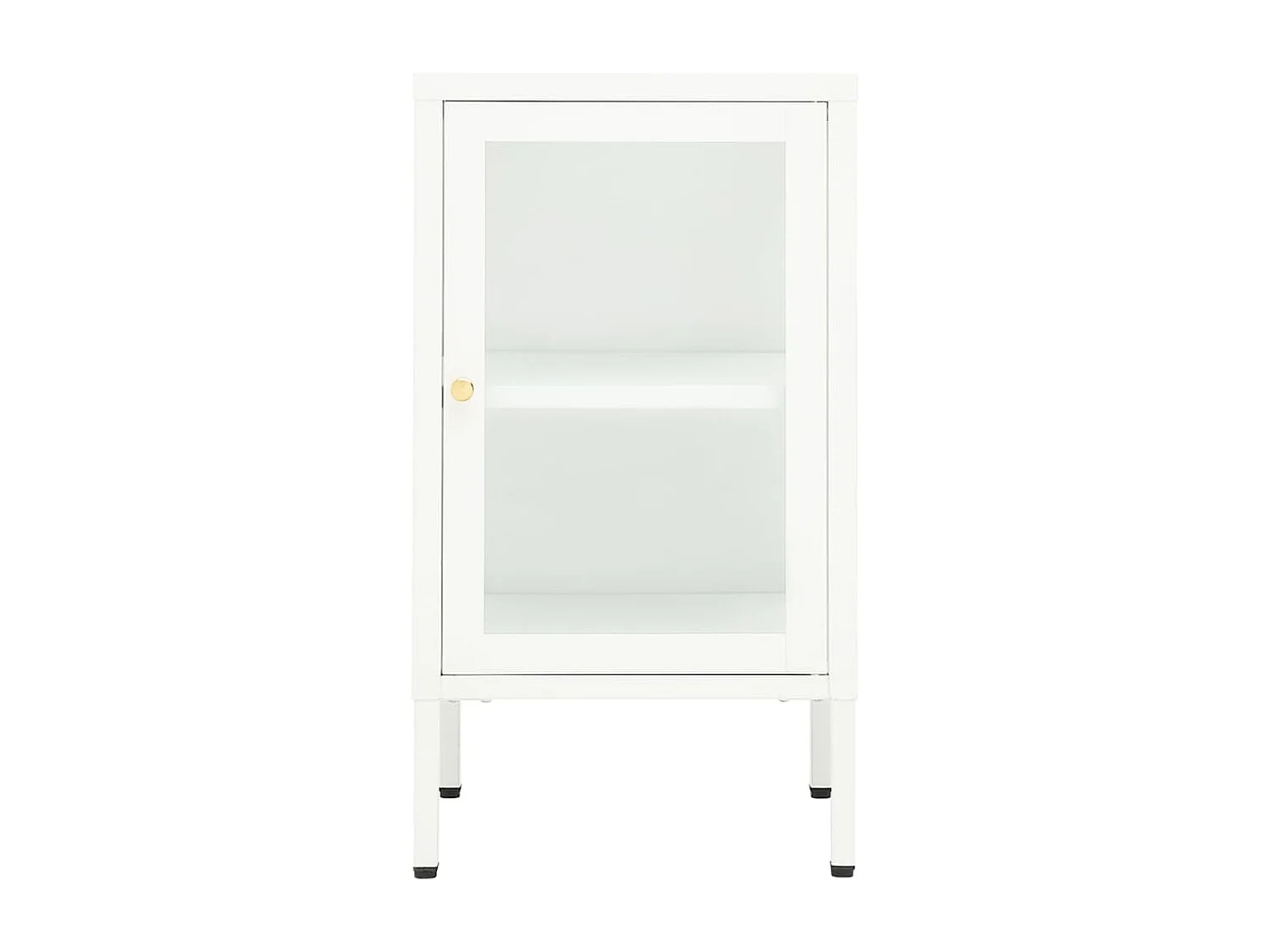 Aparador buffet cômoda armário organizador cozinha sala sala 38 x 35 x 70 cm metal e vidro branco 02_0029574