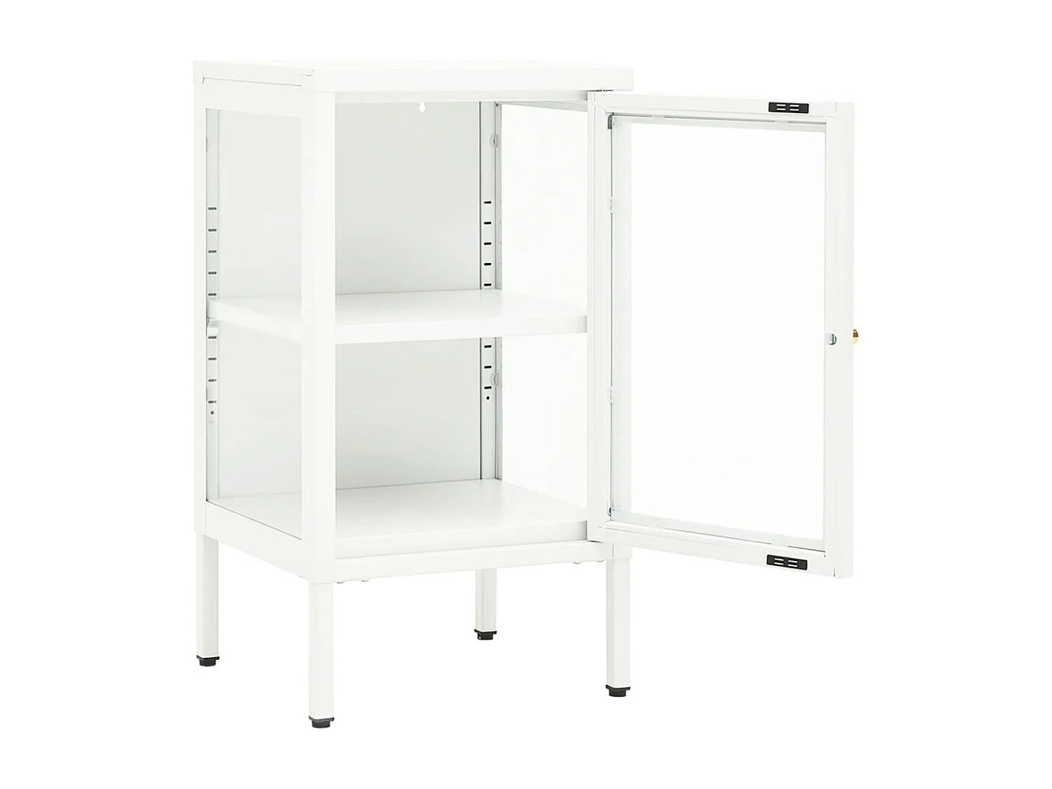 Aparador buffet cômoda armário organizador cozinha sala sala 38 x 35 x 70 cm metal e vidro branco 02_0029574