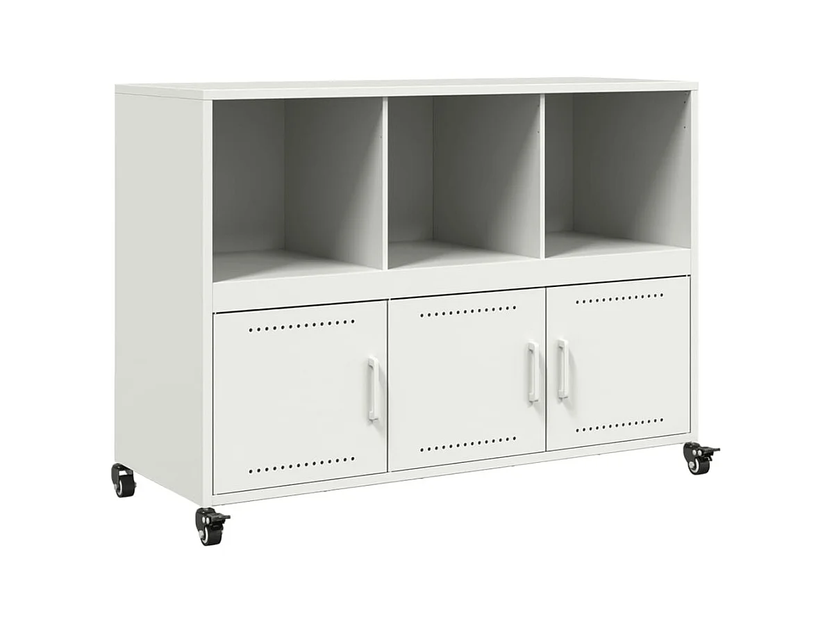 Aparador buffet cômoda armário organizador cozinha sala sala 100,5 x 39 x 72 cm aço branco 02_0030145