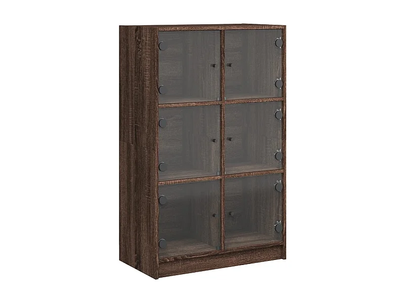 Credenza buffet cassettiera mobile contenitore organizer cucina soggiorno soggiorno alto con ante in derivati ​​del legno marrone 02_0032234