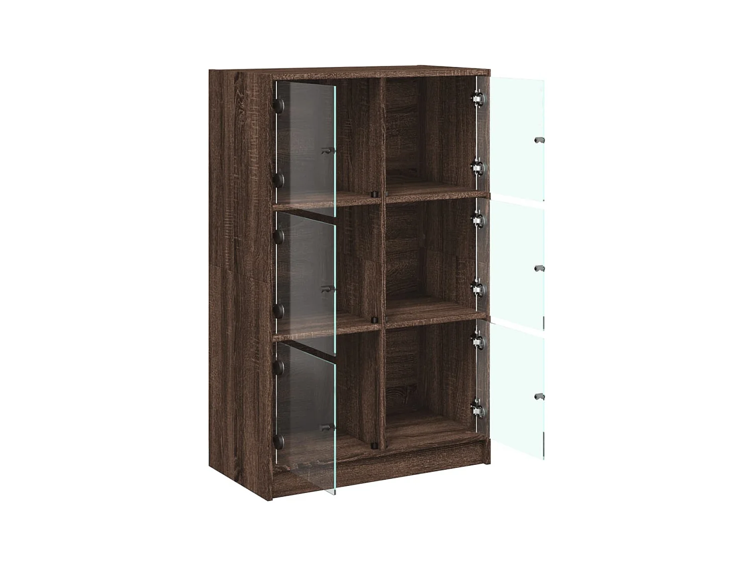 Credenza buffet cassettiera mobile contenitore organizer cucina soggiorno soggiorno alto con ante in derivati ​​del legno marrone 02_0032234
