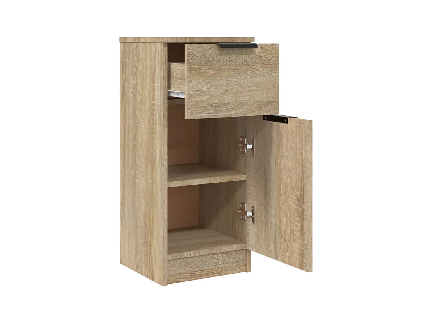 Buffet aparador cômoda armário organizador unidade de armazenamento cozinha sala salas conjunto de 2 sonoma 30 x 30 x 70 cm madeira de engenharia marrom 02_0036801