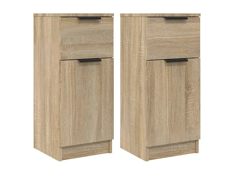 Aparador buffet cómoda armario unidad de almacenamiento organizador cocina salón salón juego de 2 sonoma 30 x 30 x 70 cm marrón madera contrachapada 02_0036801