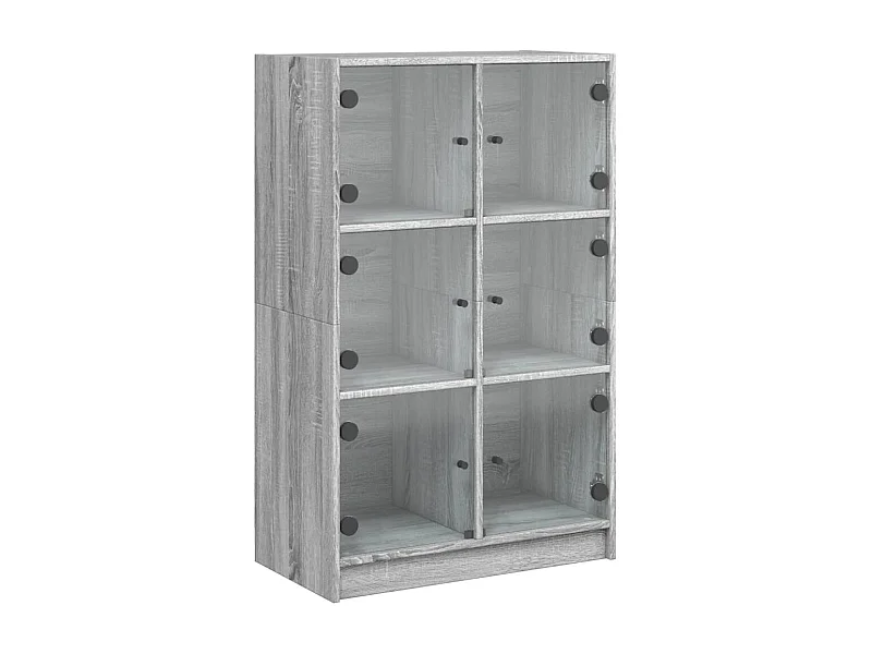 Aparador cómoda mueble almacenaje organizador cocina salón salón alto con puertas sonoma 68 x 37 x 109 cm madera contrachapada gris 02_0032242