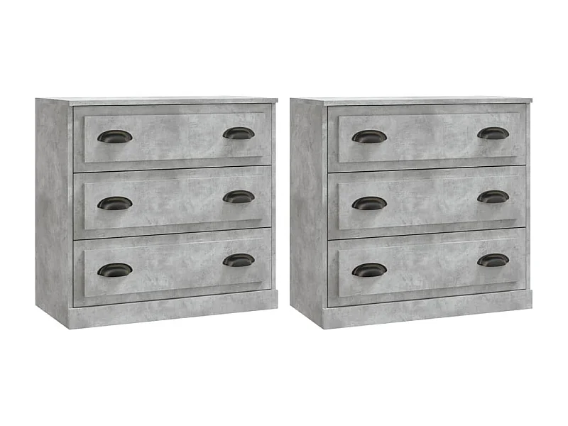 Aparador buffet cómoda mueble almacenaje organizador cocina salón salón juego de 2 madera contrachapada gris 02_0036880