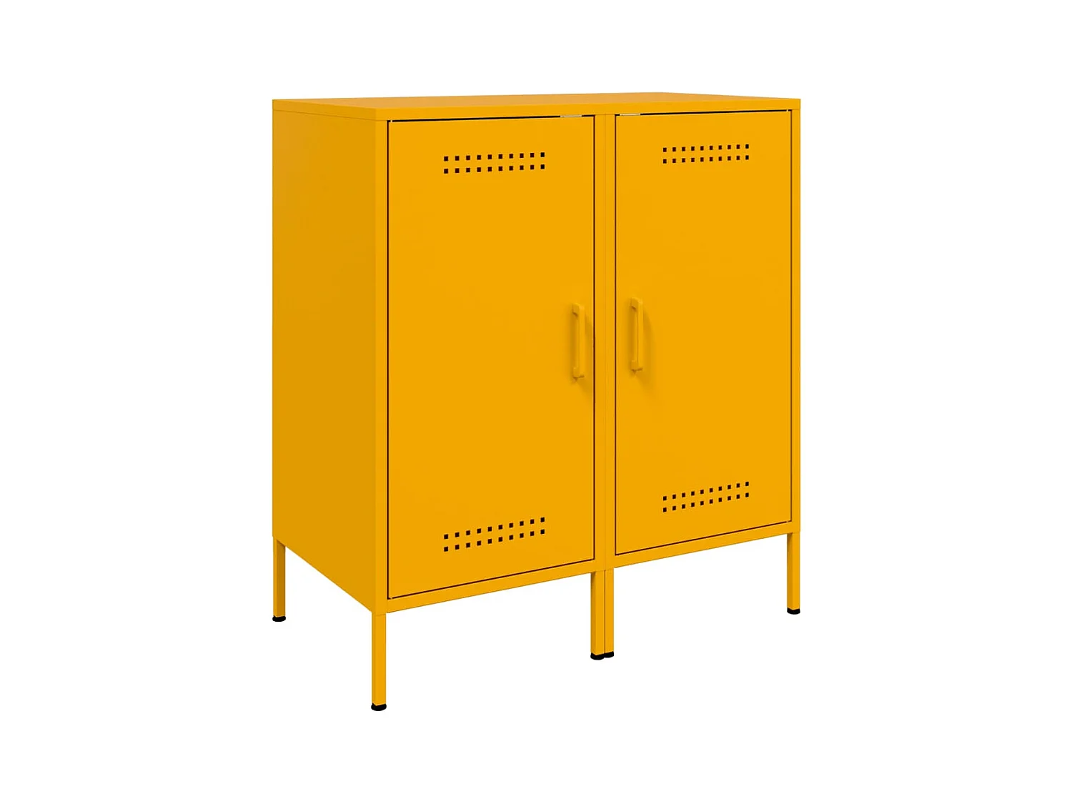 Aparador buffet cómoda armario mueble organizador cocina salón salón juego de 2 amarillo mostaza 36 x 39 x 79 cm acero Amarillo 02_0036882