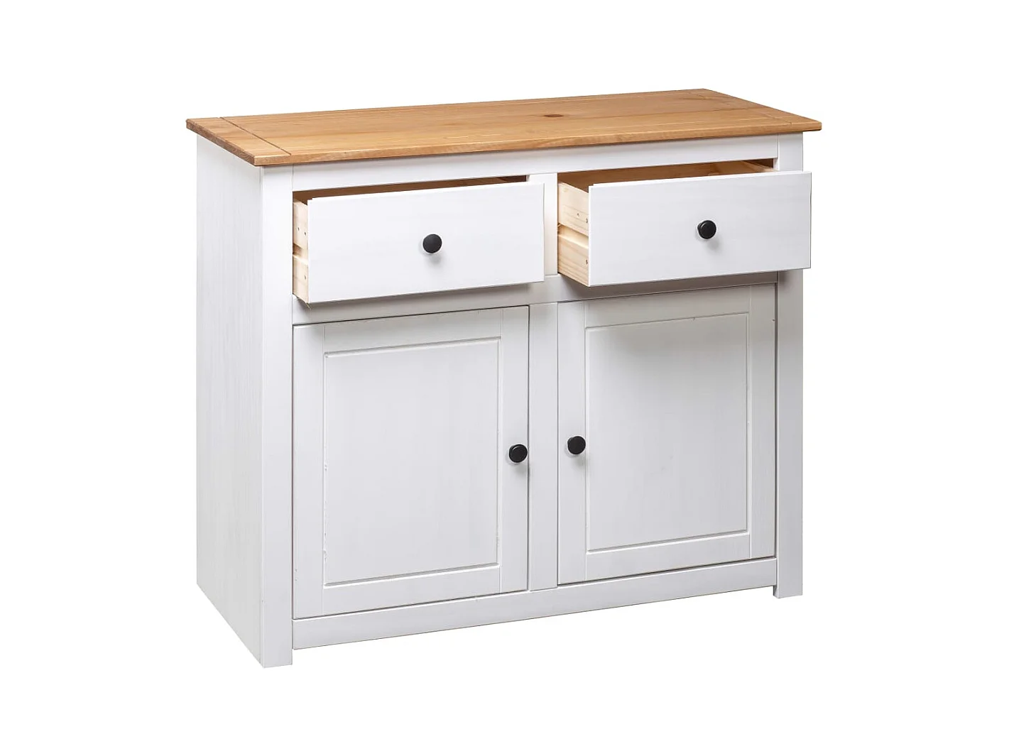 Aparador buffet cómoda armario mueble organizador cocina salón salón 93 x 40 x 80 cm Pino gama Panama blanco 02_0030541