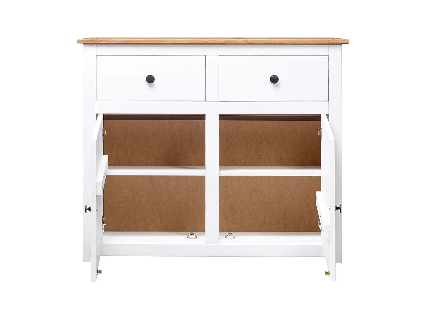 Aparador buffet cómoda armario mueble organizador cocina salón salón 93 x 40 x 80 cm Pino gama Panama blanco 02_0030541