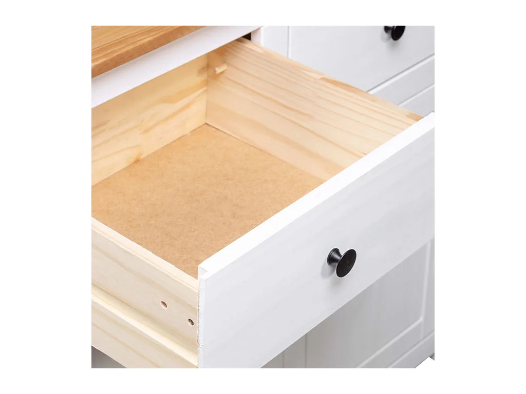 Aparador buffet cómoda armario mueble organizador cocina salón salón 93 x 40 x 80 cm Pino gama Panama blanco 02_0030541