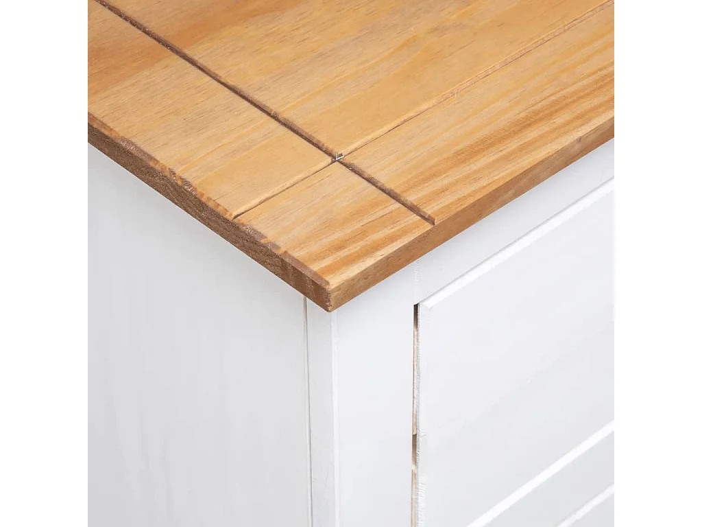 Aparador buffet cómoda armario mueble organizador cocina salón salón 93 x 40 x 80 cm Pino gama Panama blanco 02_0030541