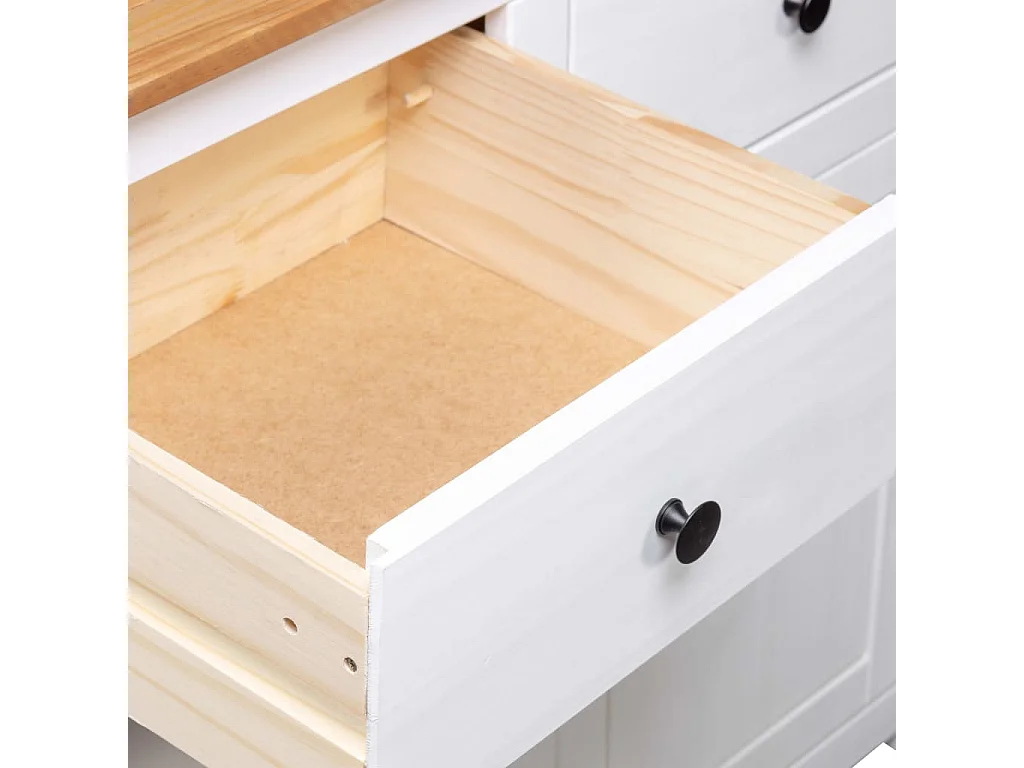 Aparador buffet cómoda armario mueble organizador cocina salón salón 93 x 40 x 80 cm Pino gama Panama blanco 02_0030541