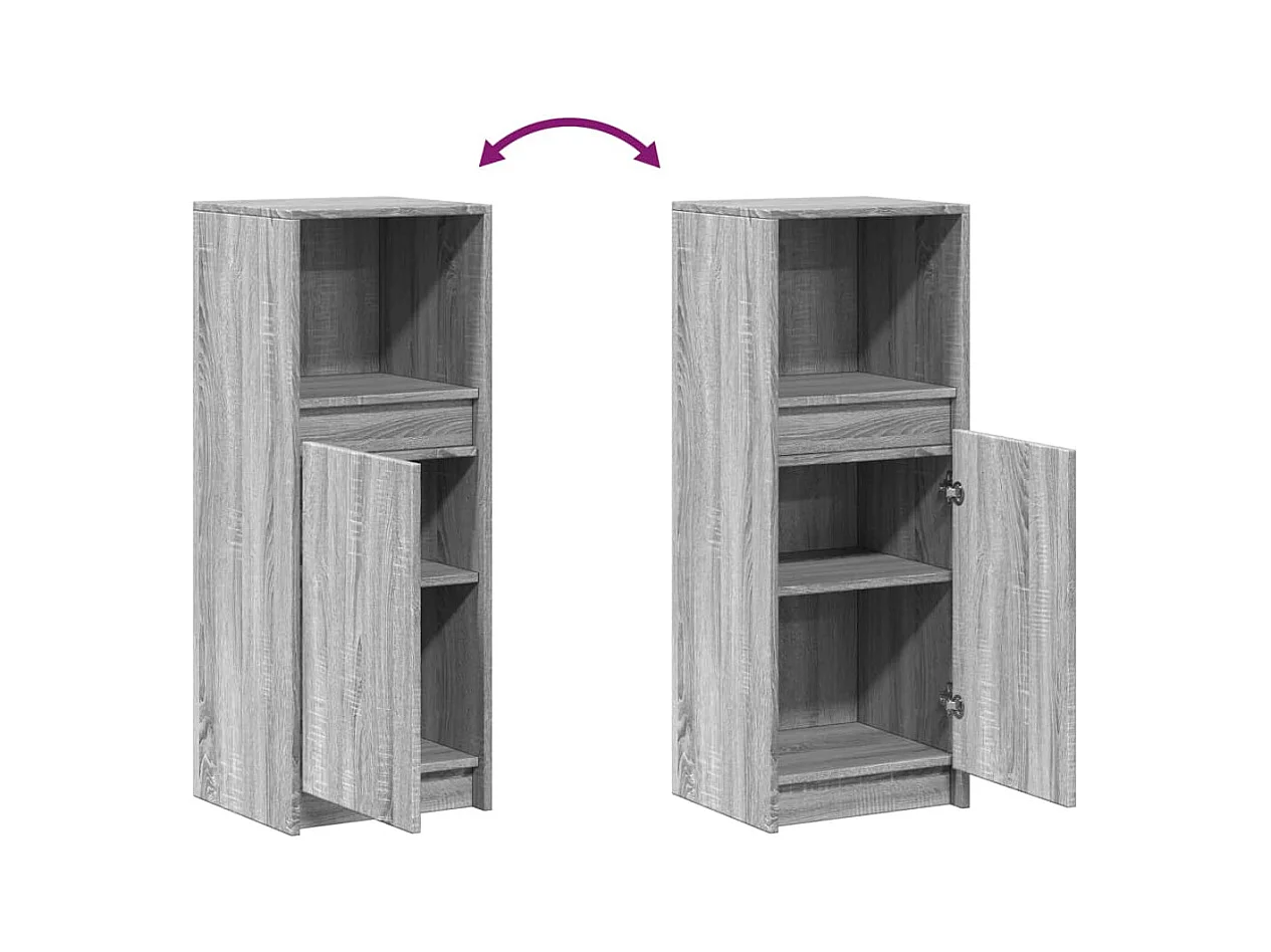 Aparador cômoda armário armário organizador cozinha sala sala com LED Sonoma 38 x 34 x 100 cm madeira trabalhada cinza 02_0029818