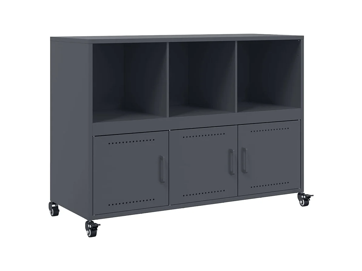 Aparador cómoda cómoda armario mueble organizador cocina salón salón 100,5 x 39 x 72 cm acero antracita 02_0029685