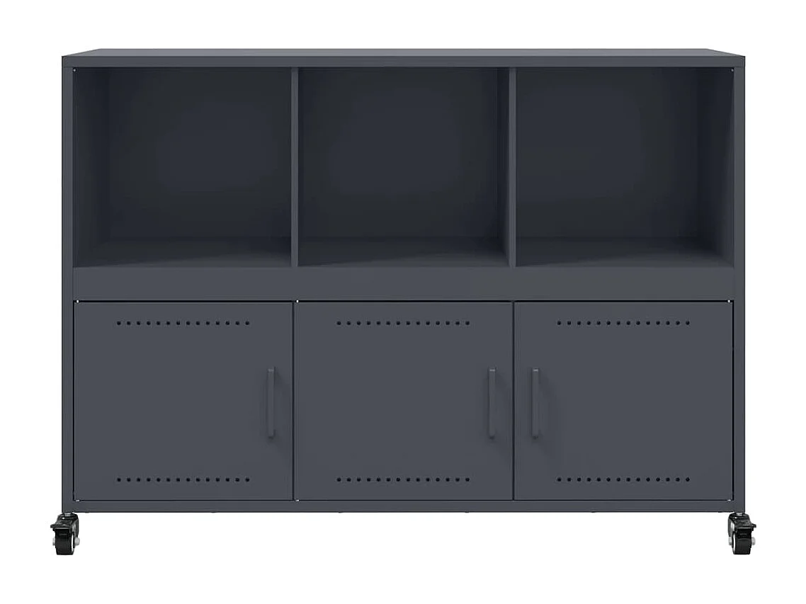 Credenza cassettiera mobile contenitore organizer cucina soggiorno soggiorno 100,5 x 39 x 72 cm acciaio antracite 02_0029685