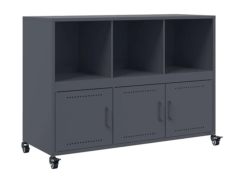 Credenza cassettiera mobile contenitore organizer cucina soggiorno soggiorno 100,5 x 39 x 72 cm acciaio antracite 02_0029685