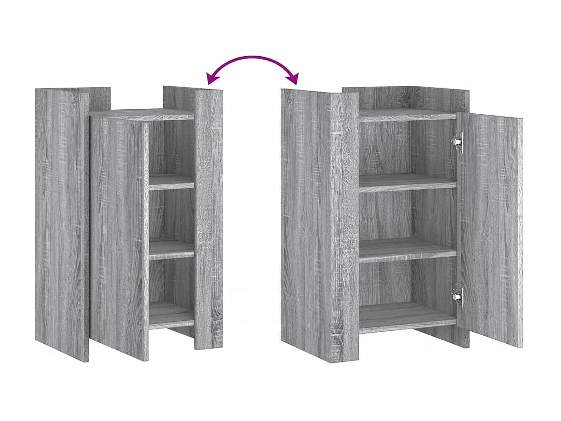 Aparador buffet cômoda armário organizador cozinha sala sala Sonoma 45 x 35 x 75 cm madeira trabalhada cinza 02_0036366