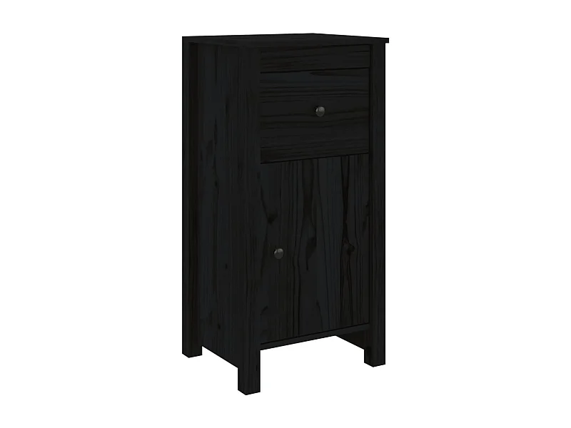 Buffet aparador cômoda armário organizador unidade cozinha sala sala 40 x 35 x 80 cm madeira maciça de pinho preto 02_0035939