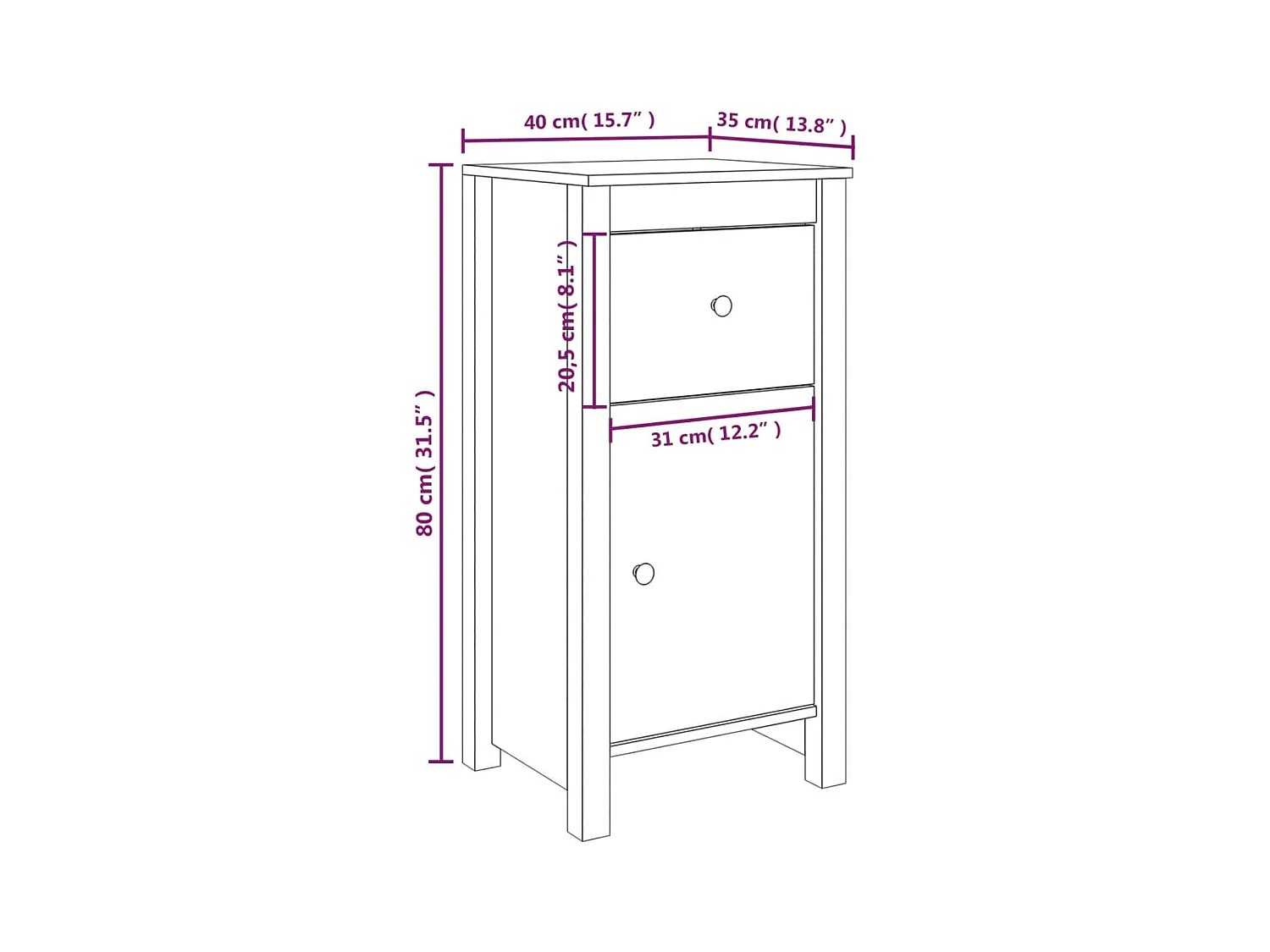 bahut commode armoire bois marron 40 x 35 x 80 cm 02_0035939