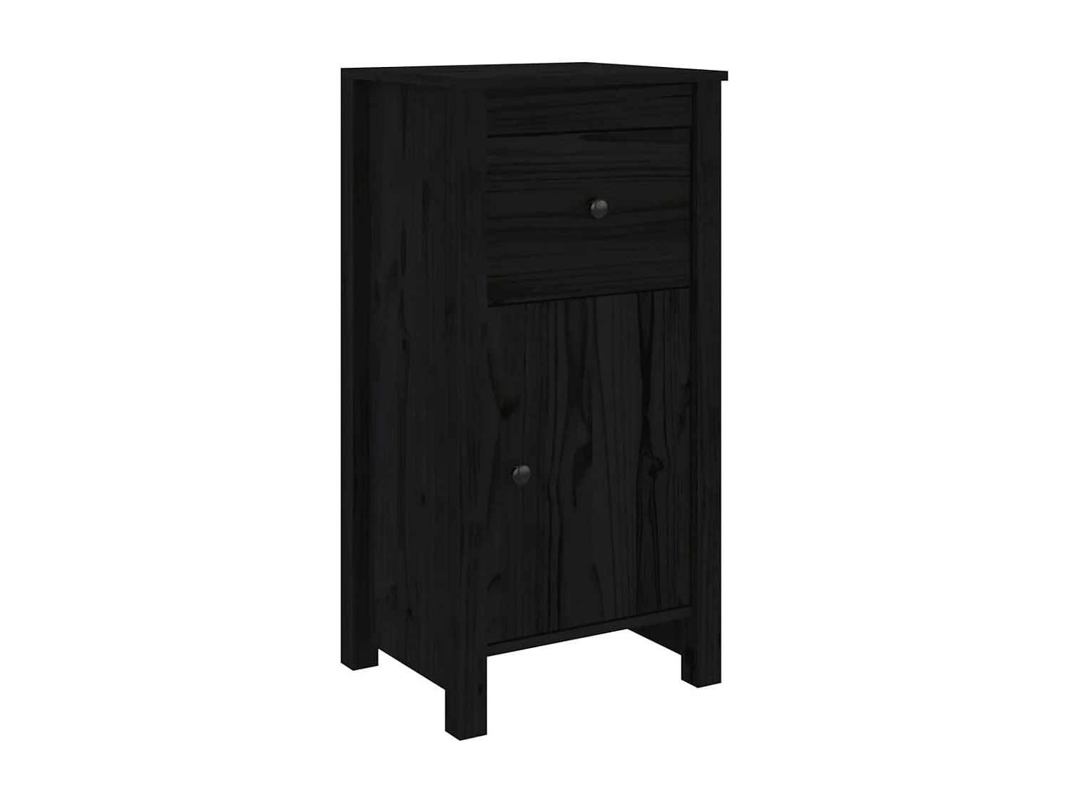 Aparador buffet cómoda armario unidad de almacenamiento organizador cocina salón salón 40 x 35 x 80 cm madera maciza de pino negro 02_0035939