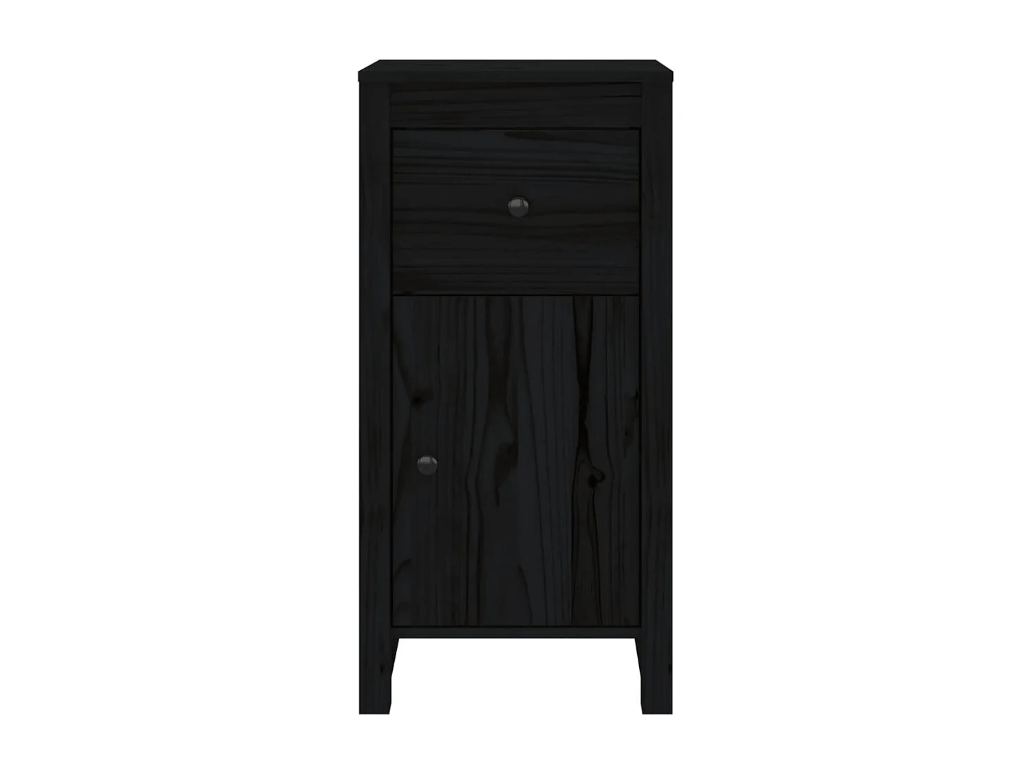 Aparador buffet cómoda armario unidad de almacenamiento organizador cocina salón salón 40 x 35 x 80 cm madera maciza de pino negro 02_0035939