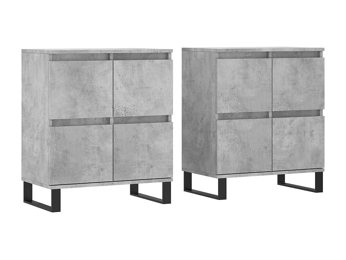 Credenza buffet cassettiera mobile contenitore organizer cucina soggiorno soggiorni set da 2 pannelli in derivati ​​del legno grigio 02_0036879