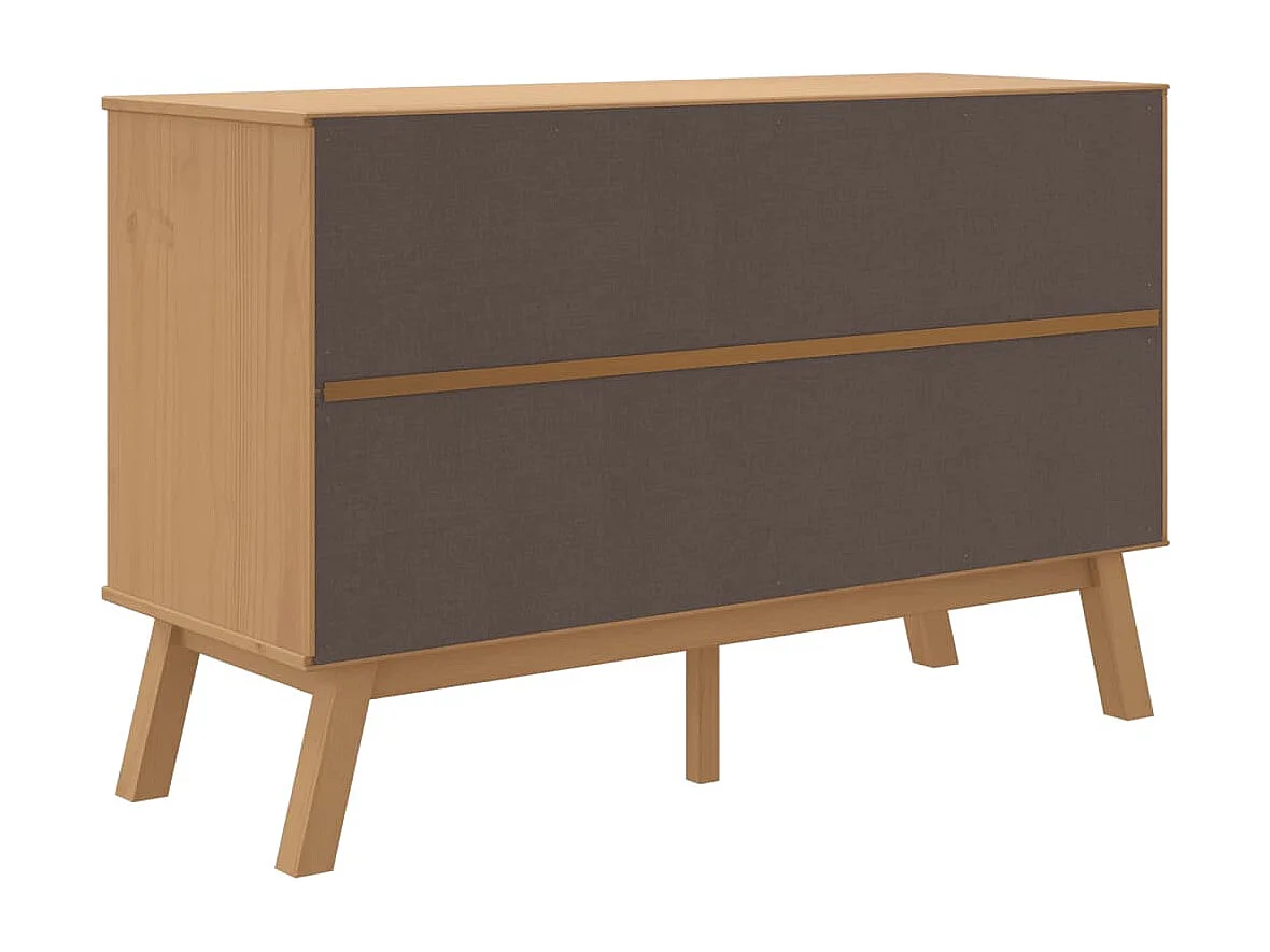 Aparador buffet cômoda armário organizador cozinha sala sala 114 x 43 x 73,5 cm madeira maciça de pinho marrom 02_0036181