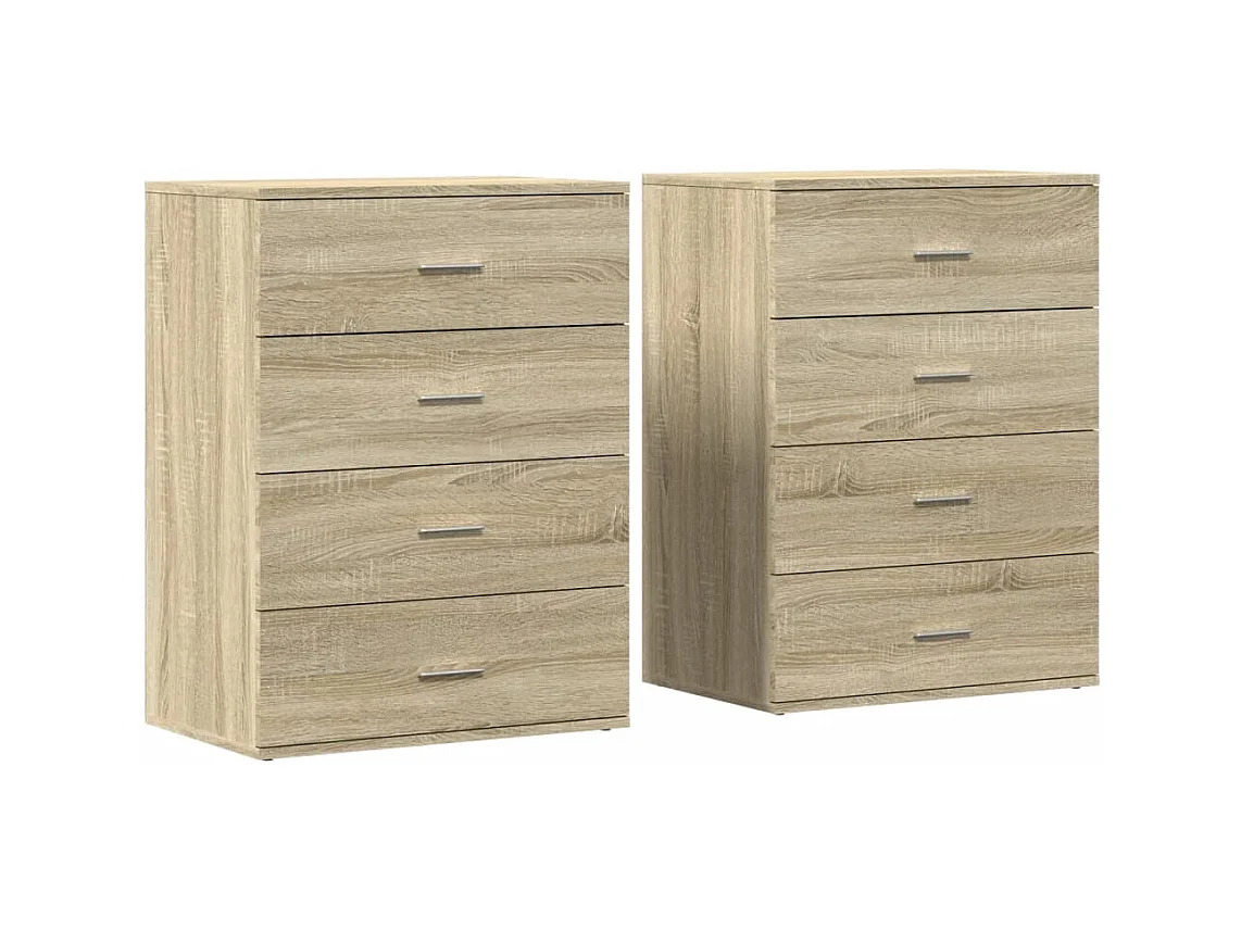 Aparador buffet cómoda armario unidad de almacenamiento organizador cocina salón salón juego de 2 sonoma 60 x 39 x 80 cm marrón madera contrachapada 02_0036822