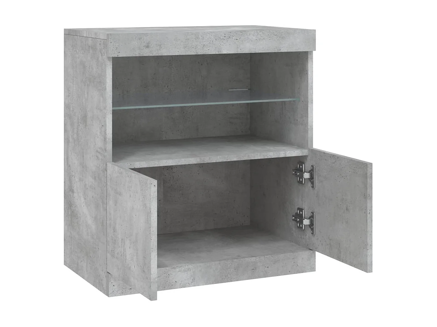 Aparador cómoda cómoda armario mueble organizador cocina salón salón con luces LED 60,5 x 37 x 67 cm gris 02_0030004