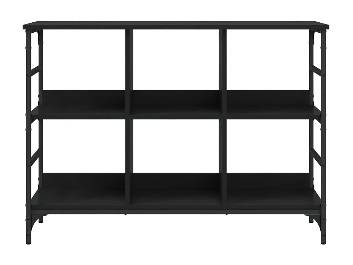 Buffet aparador cômoda armário unidade de armazenamento organizador cozinha sala de estar 102 x 32 x 73,5 cm madeira trabalhada preta 02_0035815