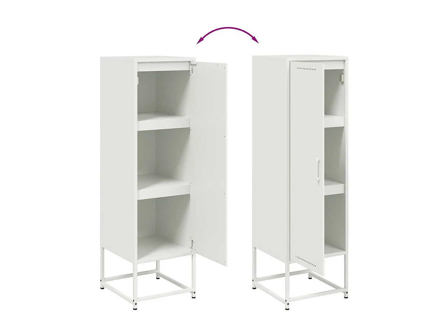 Aparador cómoda cómoda armario mueble organizador cocina salón salón alto 36 x 39 x 123 cm acero blanco 02_0032440
