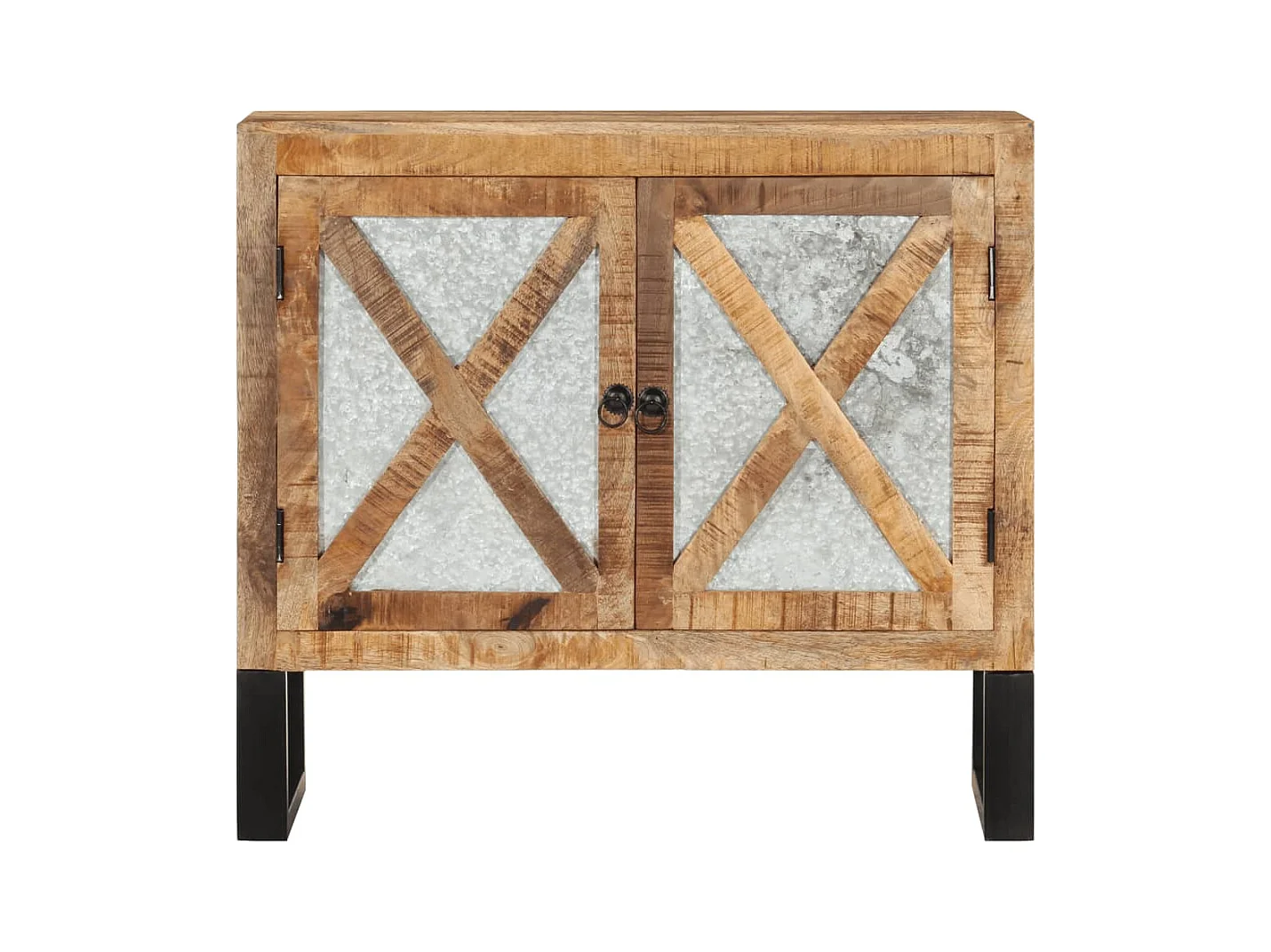 Credenza buffet cassettiera mobile contenitore organizer cucina soggiorno soggiorno 80 x 30 x 71 cm legno massello di mango grezzo e metallo marrone 02_0029654