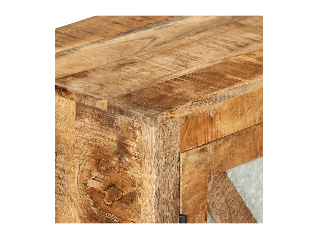Credenza buffet cassettiera mobile contenitore organizer cucina soggiorno soggiorno 80 x 30 x 71 cm legno massello di mango grezzo e metallo marrone 02_0029654