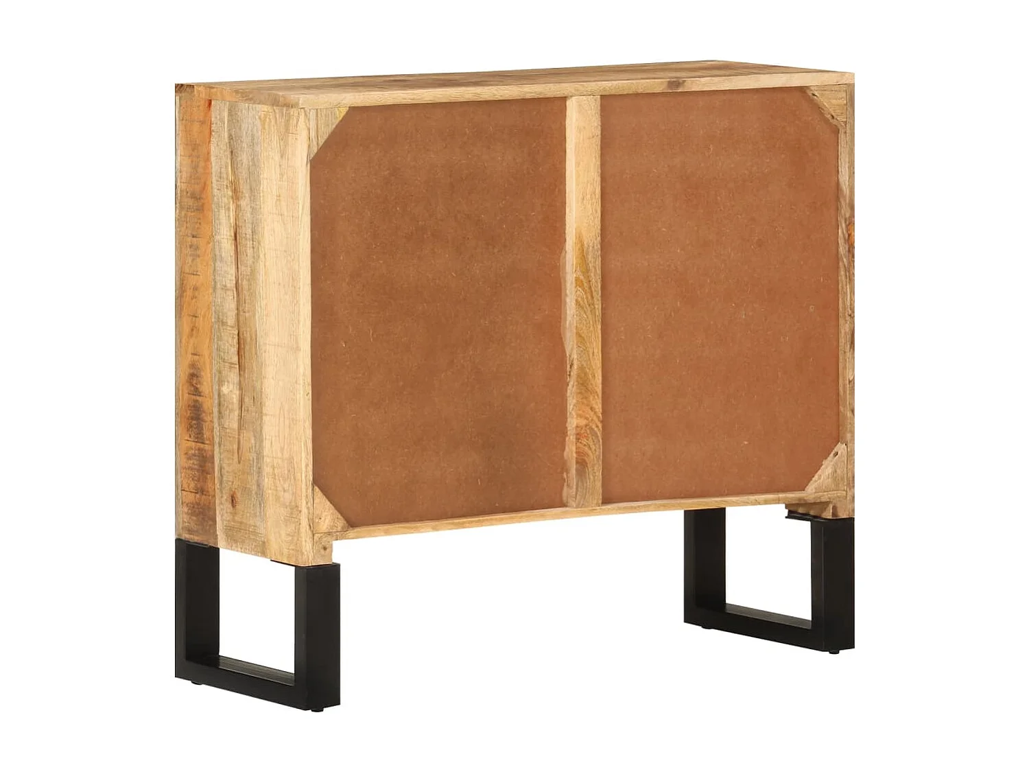 Buffet aparador cômoda armário unidade de armazenamento organizador cozinha sala sala 80 x 30 x 71 cm madeira maciça de mangueira crua e metal marrom 02_0029654