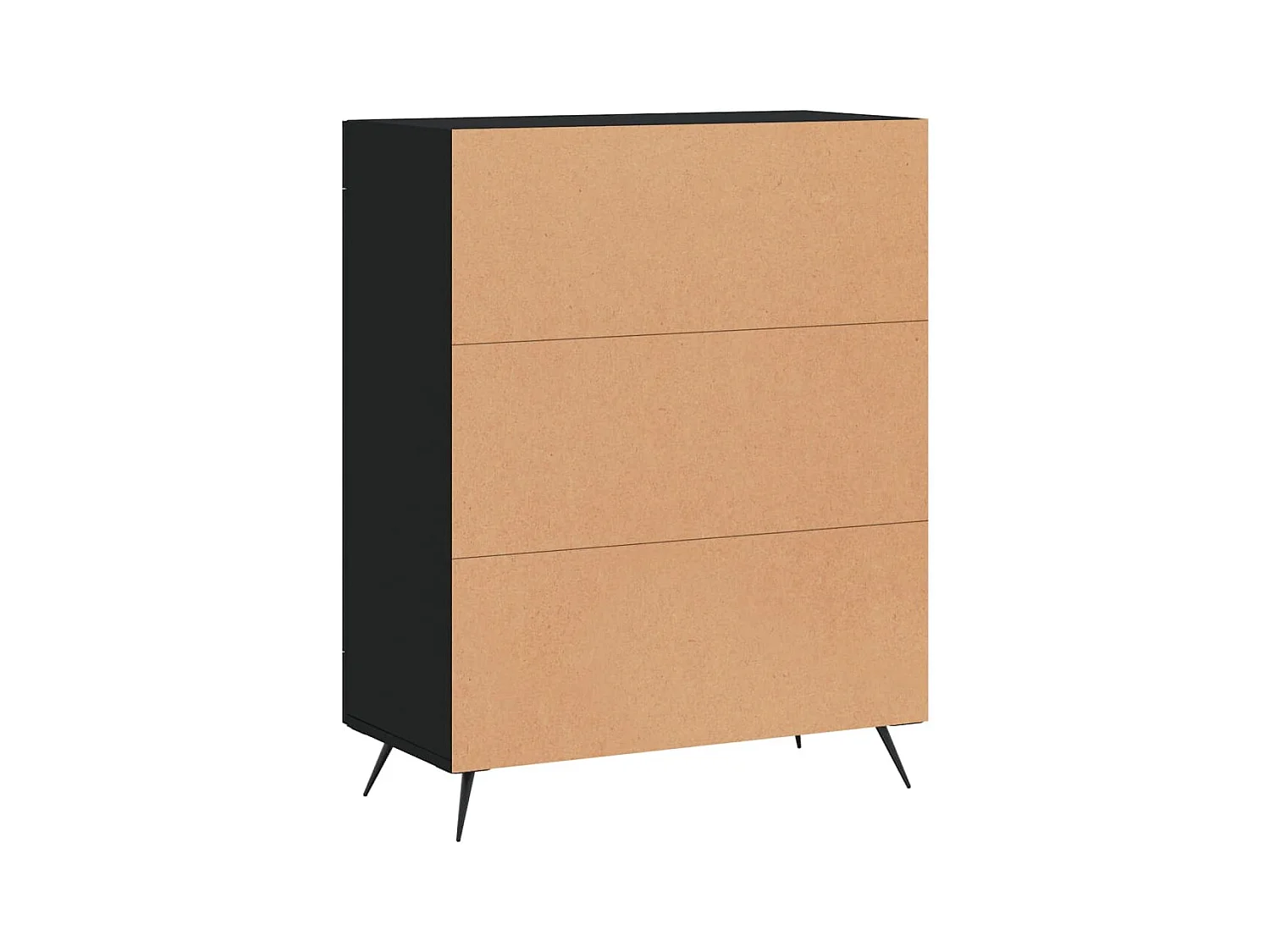 Credenza buffet cassettiera mobile contenitore organizer cucina soggiorno soggiorno 69,5 x 34 x 90 cm multistrato nero 02_0036040