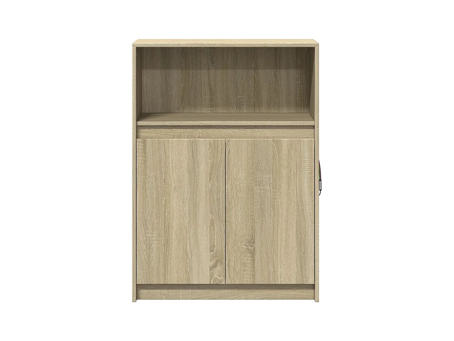 Buffet aparador cômoda armário organizador de unidade cozinha sala sala com Sonoma LED 72 x 34 x 100 cm madeira trabalhada marrom 02_0029797