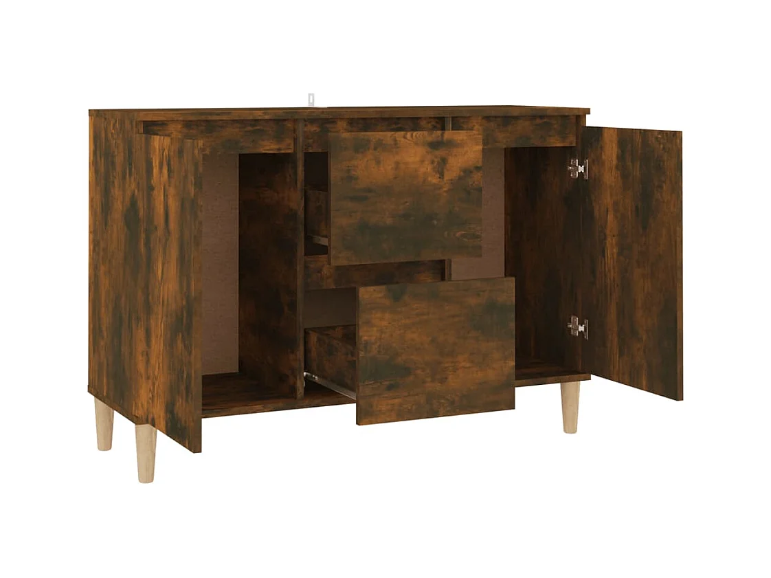Aparador buffet cómoda armario unidad de almacenamiento organizador cocina salón salón 101 x 35 x 70 cm madera contrachapada marrón 02_0030844