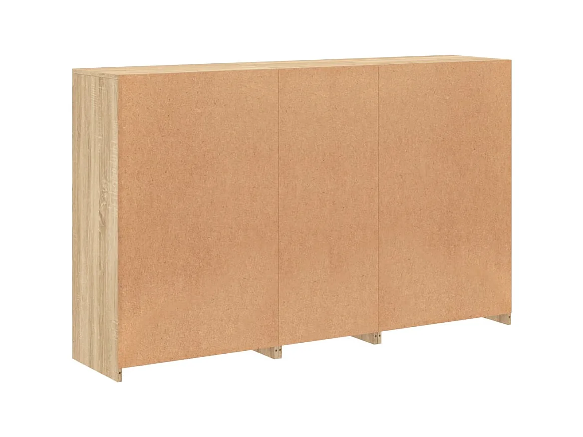 Buffet aparador cômoda armário organizador de unidade cozinha sala sala com luzes LED sonoma 162 x 37 x 100 cm marrom 02_0029941