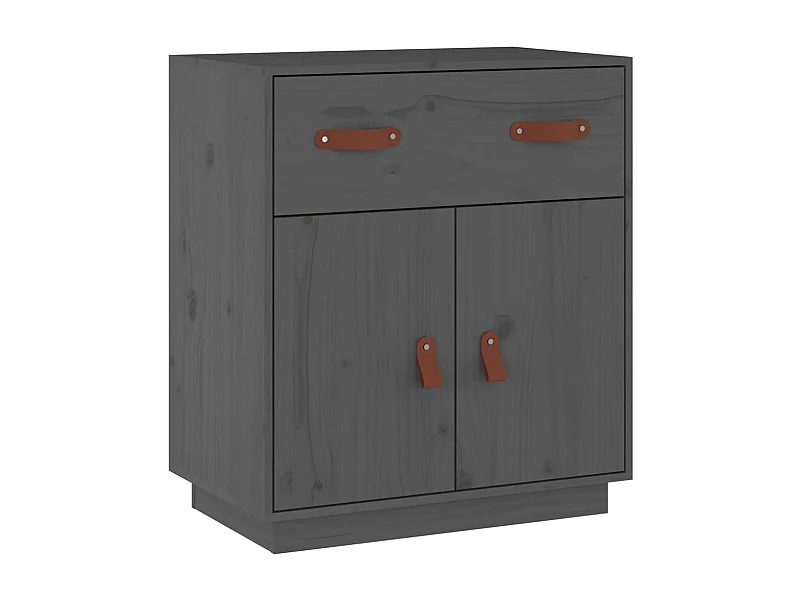 Credenza cassettiera armadio contenitore organizer cucina soggiorno soggiorno 65,5 x 40 x 75 cm legno massello di pino grigio 02_0031799