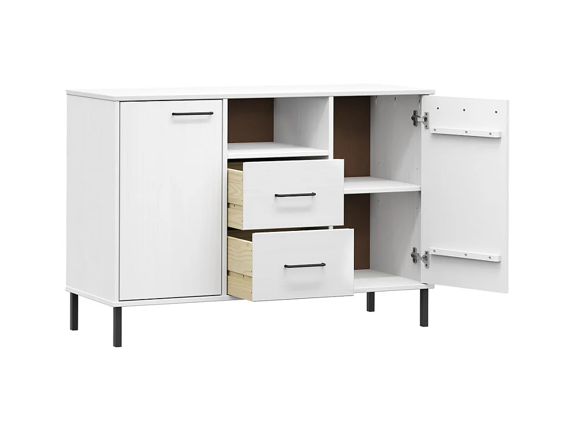 bahut commode armoire métal blanche 113 x 40 x 77 cm 02_0030093